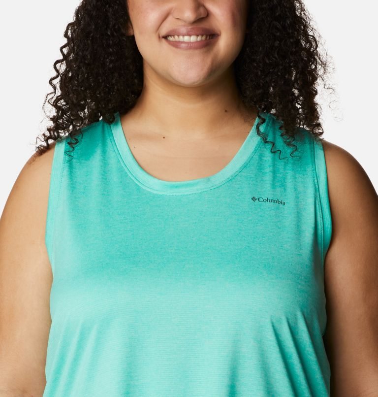 Women's Columbia Hike Tanks Turquoise | Plus Size CA-G0A14